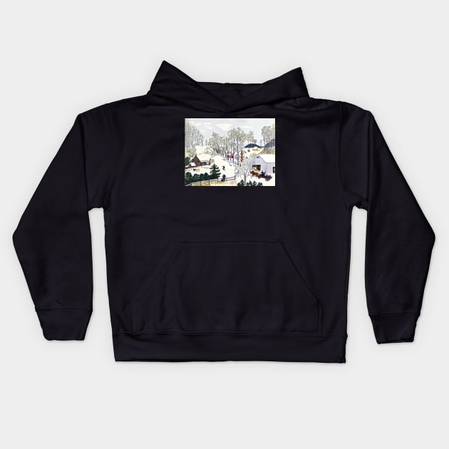 Early Springtime on the Farm Kids Hoodie by QualityArtFirst